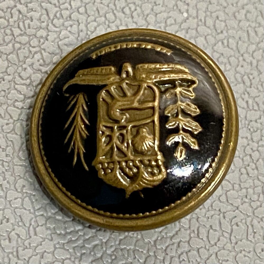 7 Pendleton Shank Buttons Bronze Black Enamel Crest Replacement Blazer 80’s